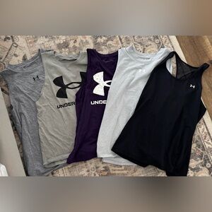 Under Armour Sleeveless Tops - Gray, Purple, Black